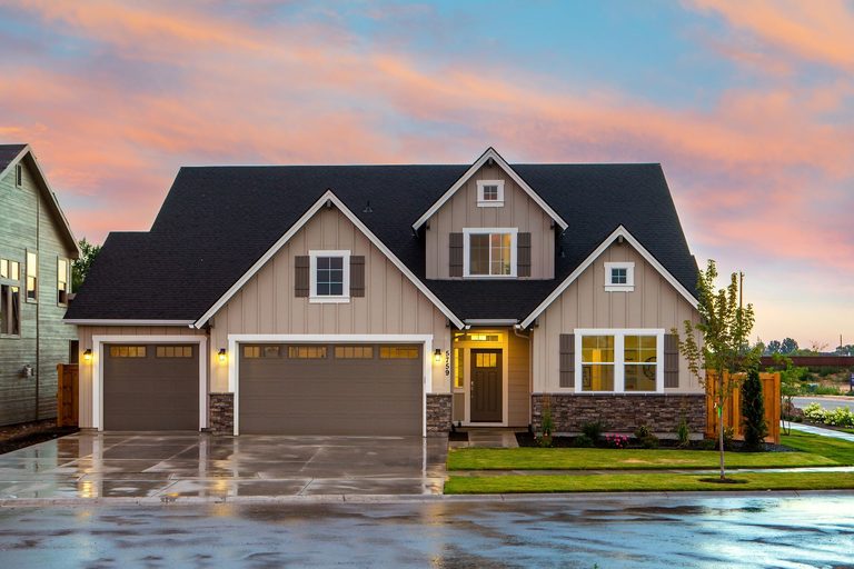 Modern estate home exterior